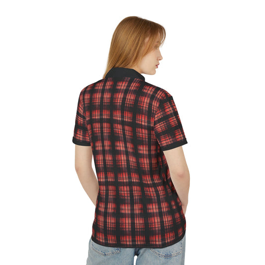 "Kin of Flame", Unisex Polo Shirt (Noir Black Collar)