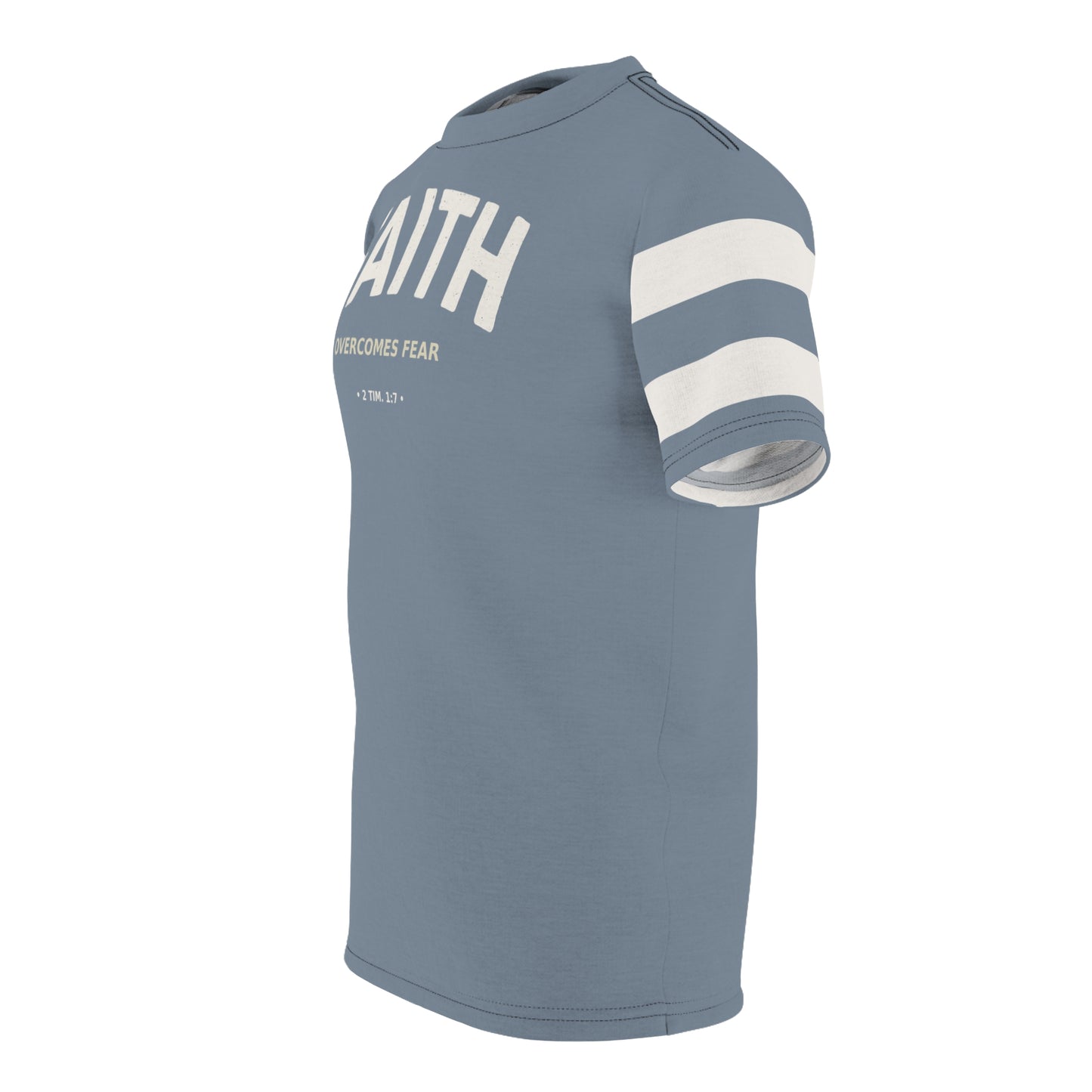 "Faith Overcomes Fear", Unisex Tee (Atlantic Grey)