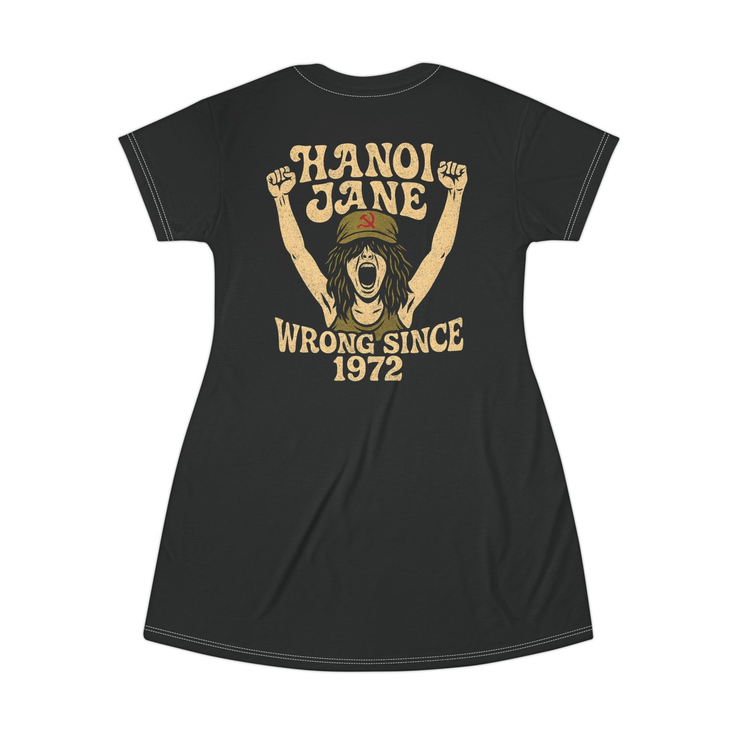 "Hanoi Jane", T-Shirt Dress (Peatshadow Black)