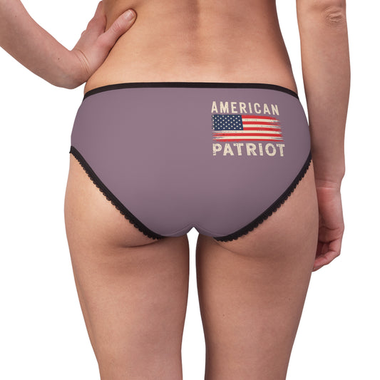 "American Patriot" with Flag #02, Women's Briefs (Mountbatten Pink)
