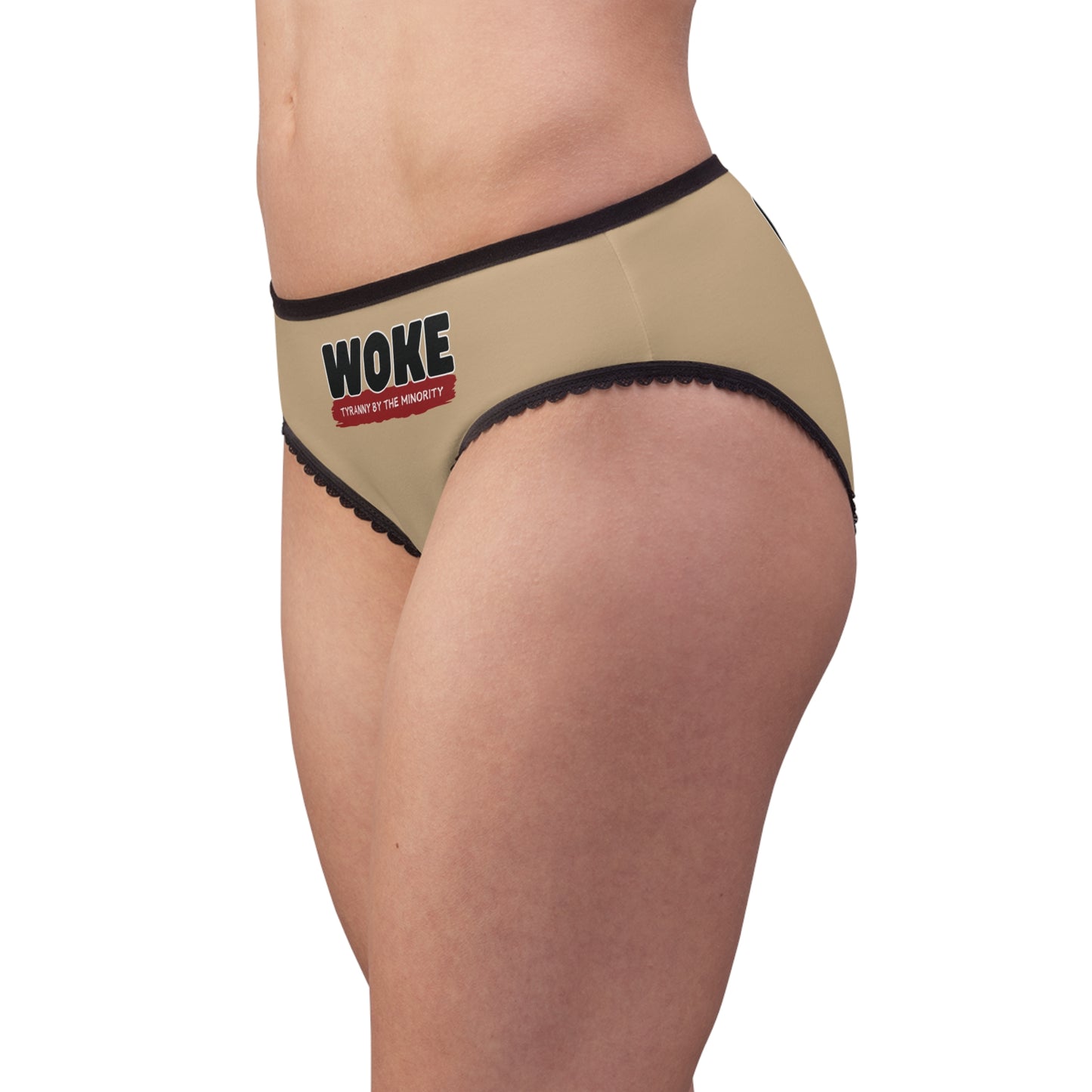 "Woke - Tyranny by the Minority", Women's Briefs (Warm Beige)