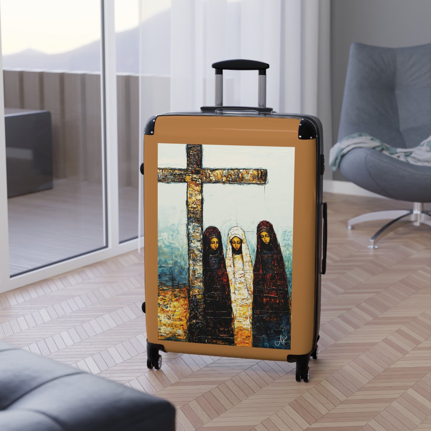 "At-the-Foot of the Cross - John 19:25", Suitcases (Light Brown)