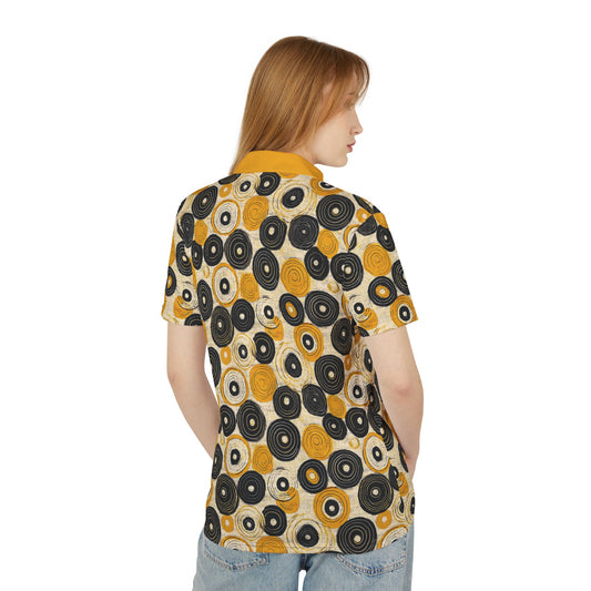 "Old 45's", Unisex Polo Shirt (Cyber Yellow Collar)