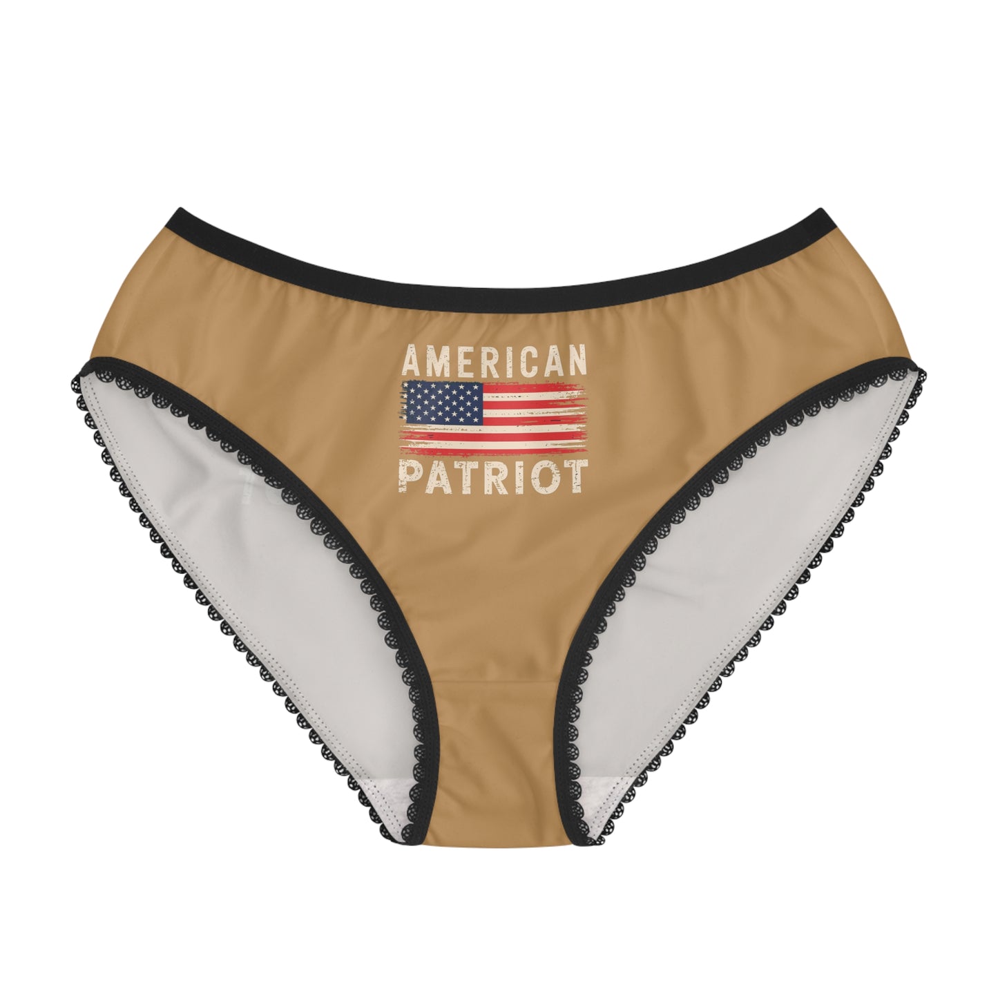 "American Patriot" with Flag #02, Women's Briefs (Vintage Orange)