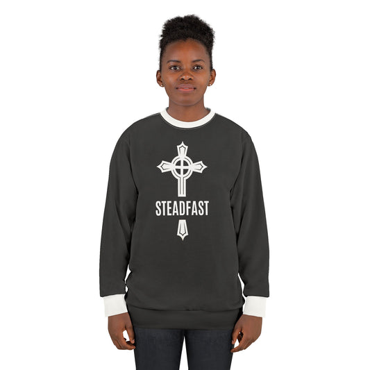 "Steadfast Cross", Unisex Sweatshirt (Void Black)
