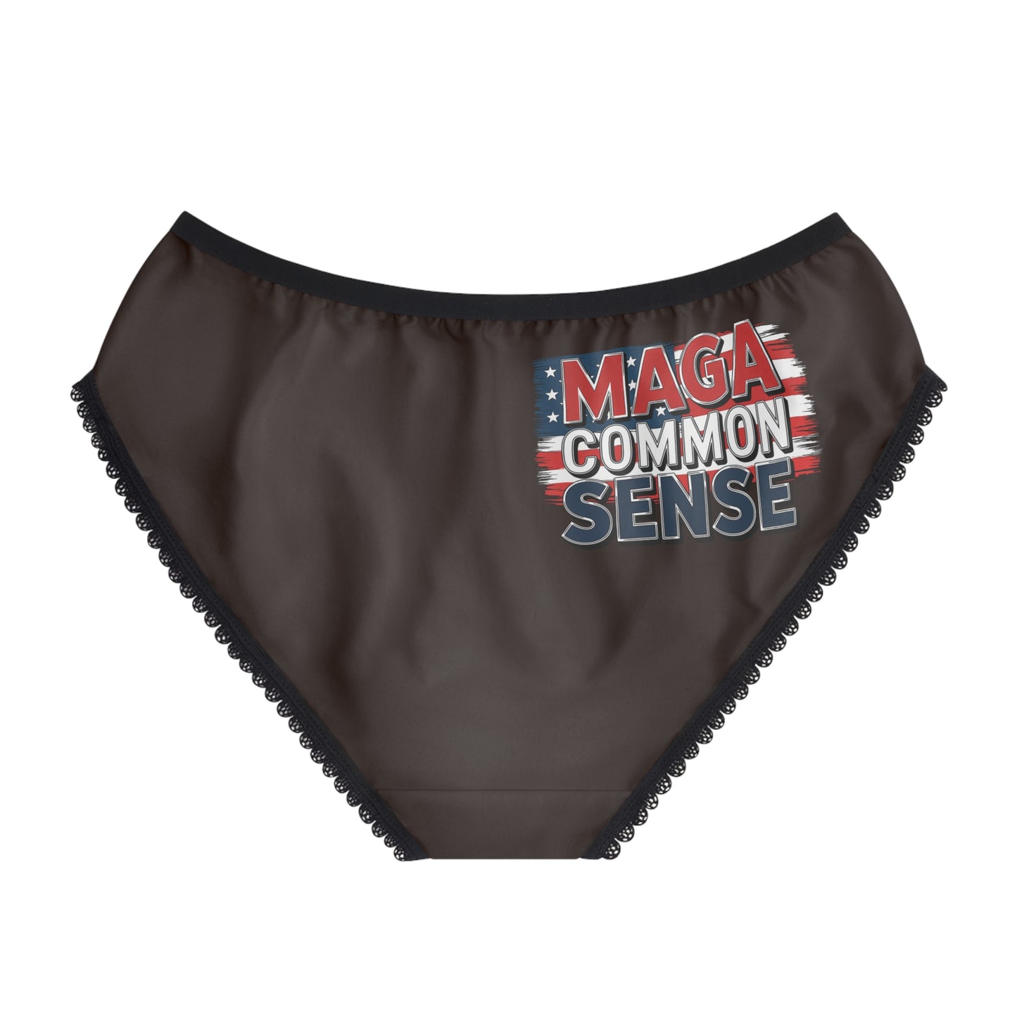 "MAGA Common Sense" #01, Women's Briefs (Rich Soil Brown)
