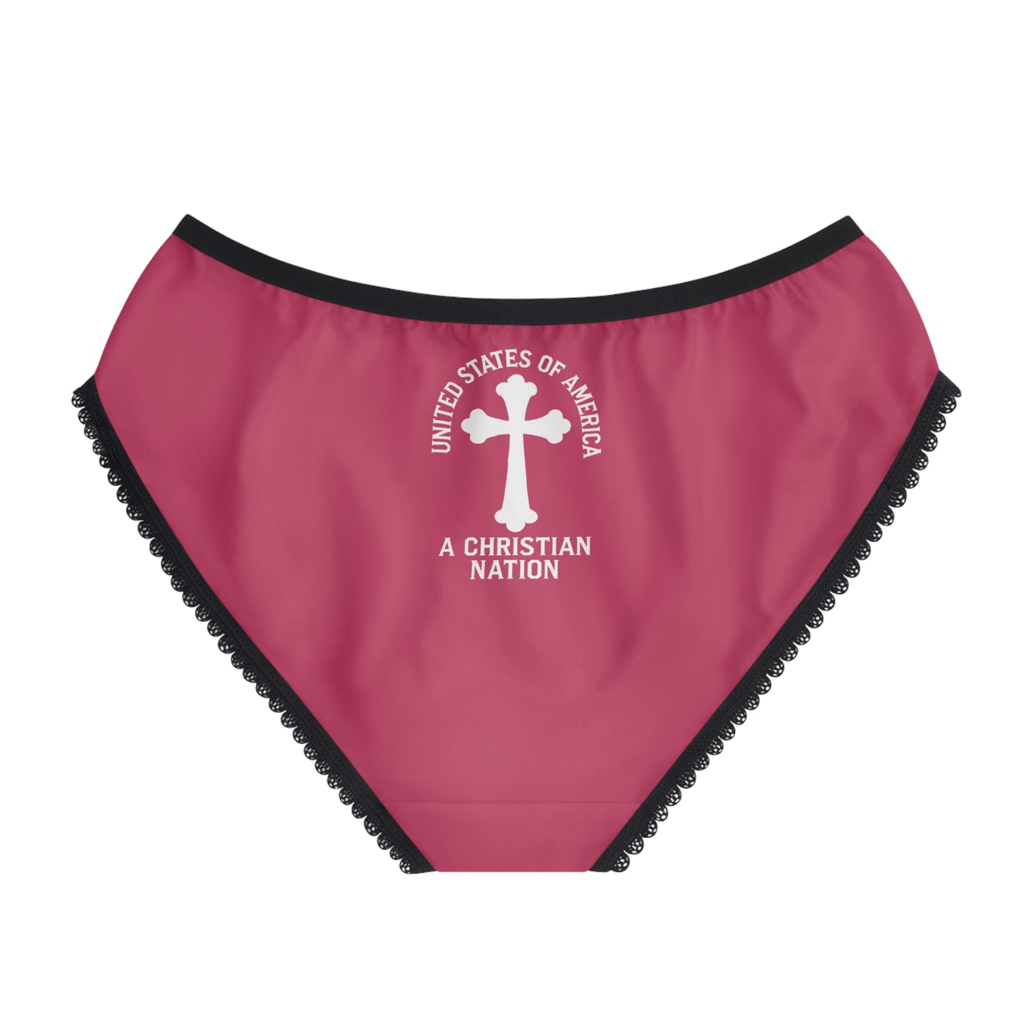 "USA - A Christian Nation" #04, Women's Briefs (Steel Pink)