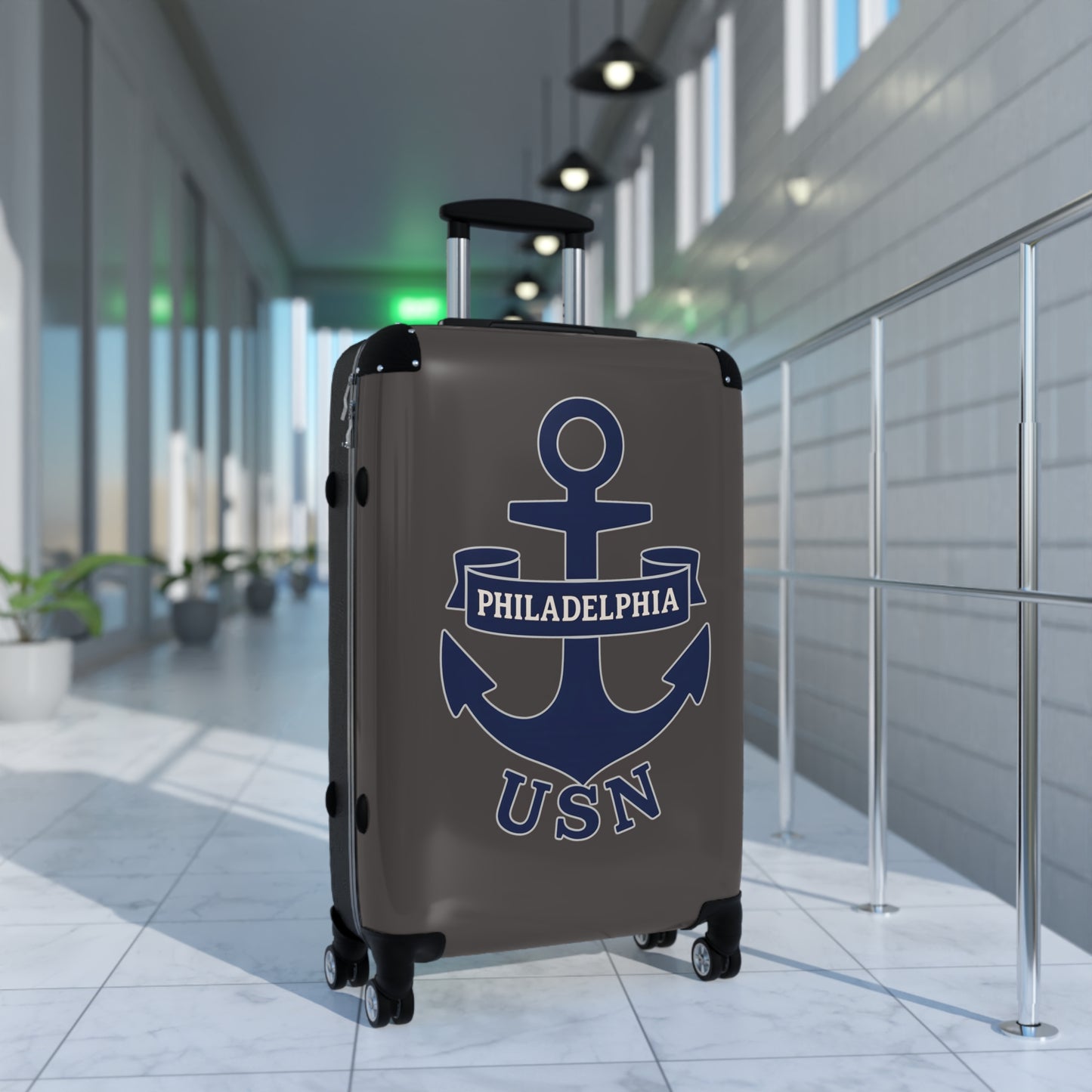 "USN Anchor", Suitcase (Wolf Grey)
