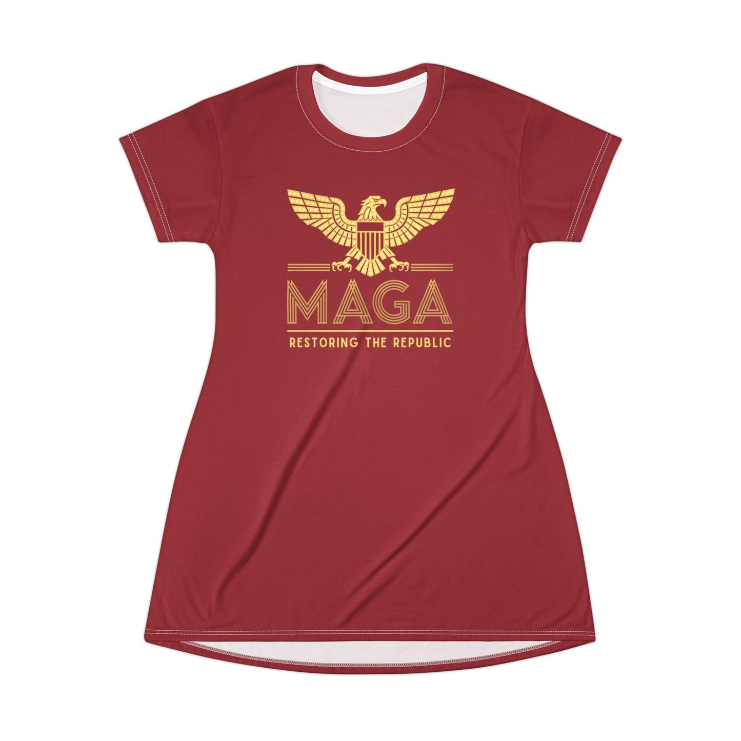 "MAGA - Restoring the Republic", T-Shirt Dress (Cherry Red)