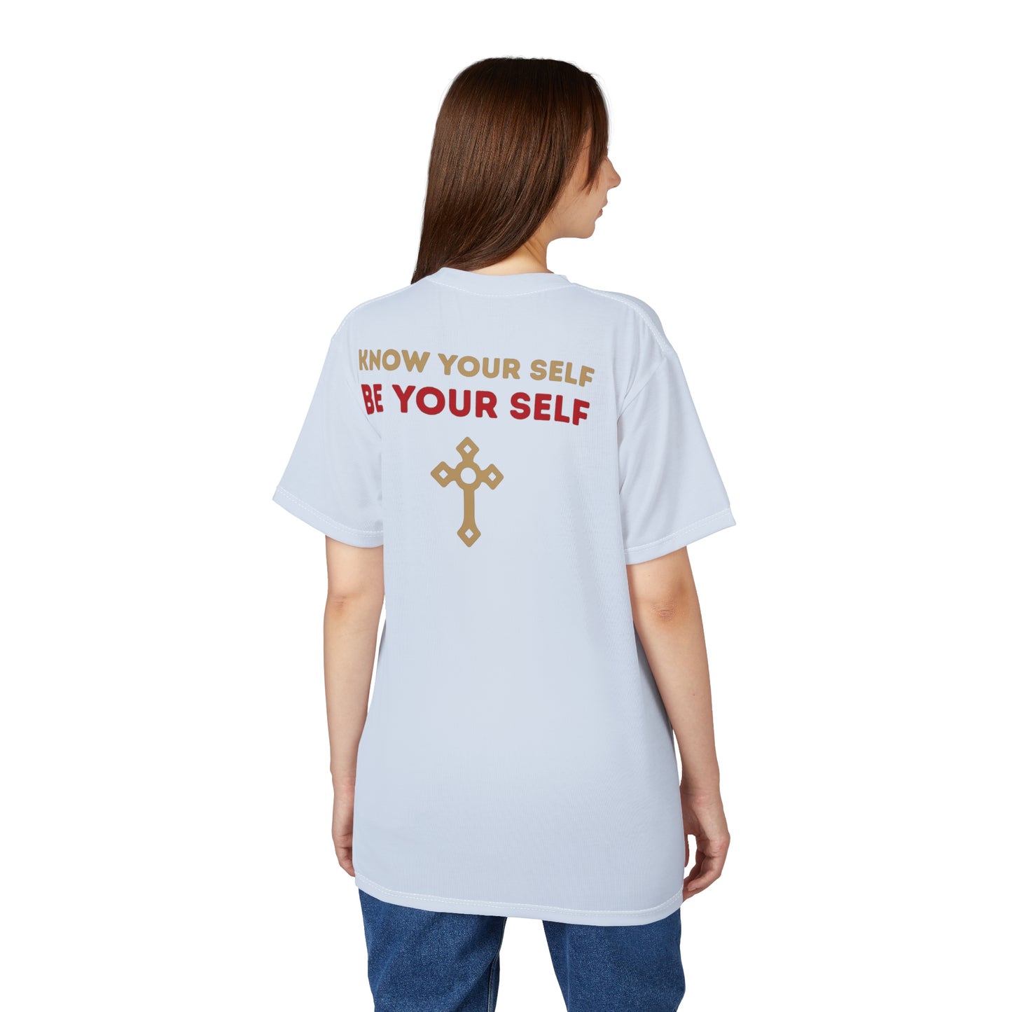 "Know Your Self", Unisex T-shirt (Pilgrim Blue)