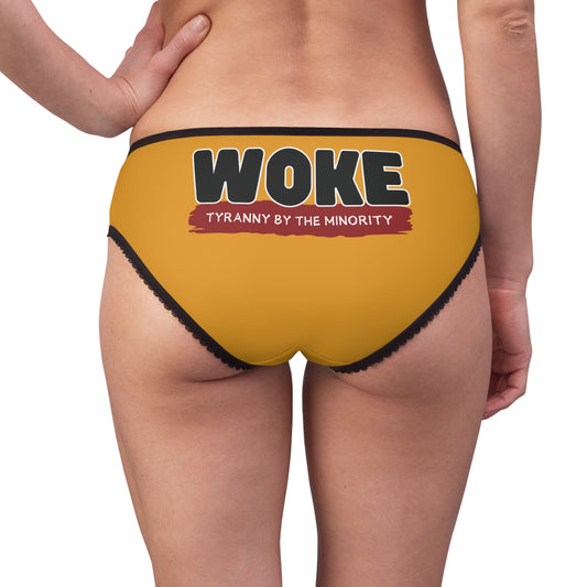 "Woke - Tyranny by the Minority", Women's Briefs (School Bus Yellow)
