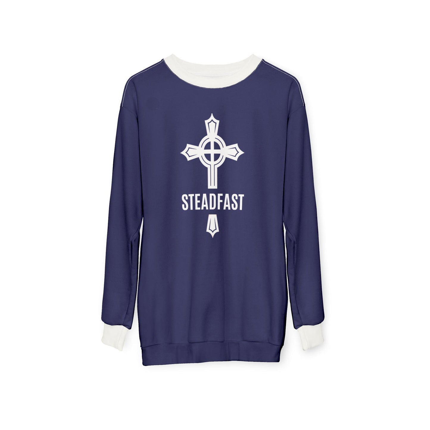 "Steadfast Cross", Unisex Sweatshirt (Midnight Blue)