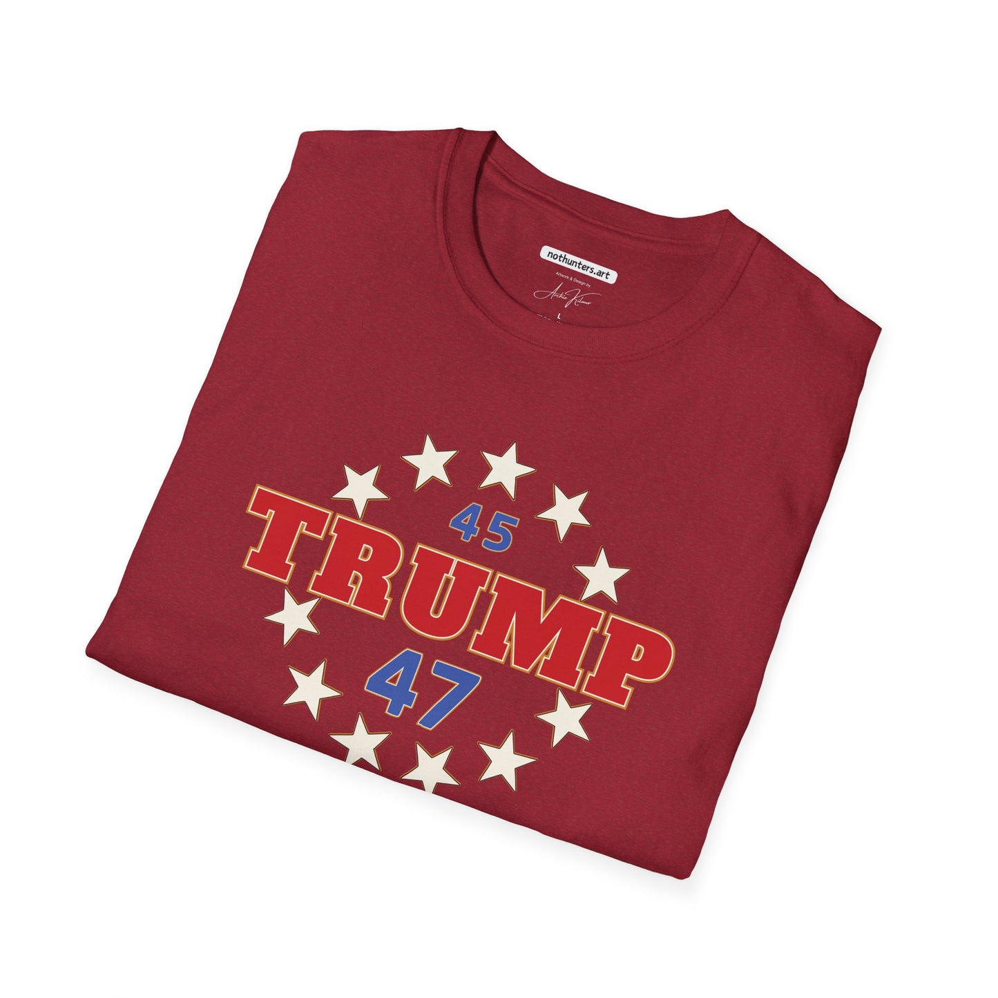 "Trump 45-47 Circle of Stars", Unisex Softstyle T-Shirt