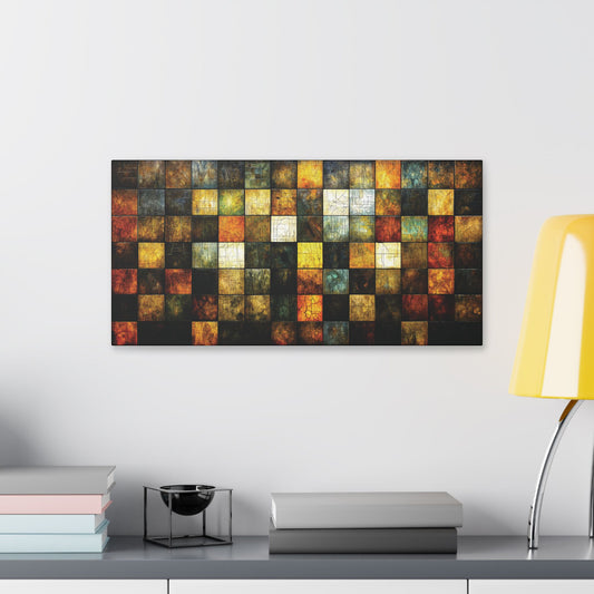 "Wood Block Pattern" #01, Classic Stretched Canvas Fine Art Print