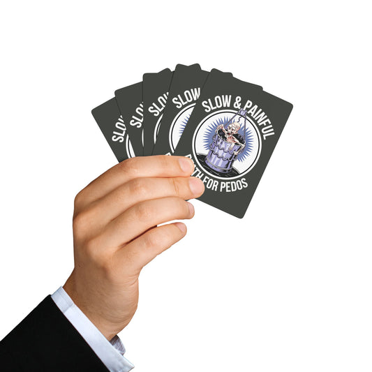 "Death for Pedos", Cultural Playing Cards (Onyx Black) - Go Medieval!