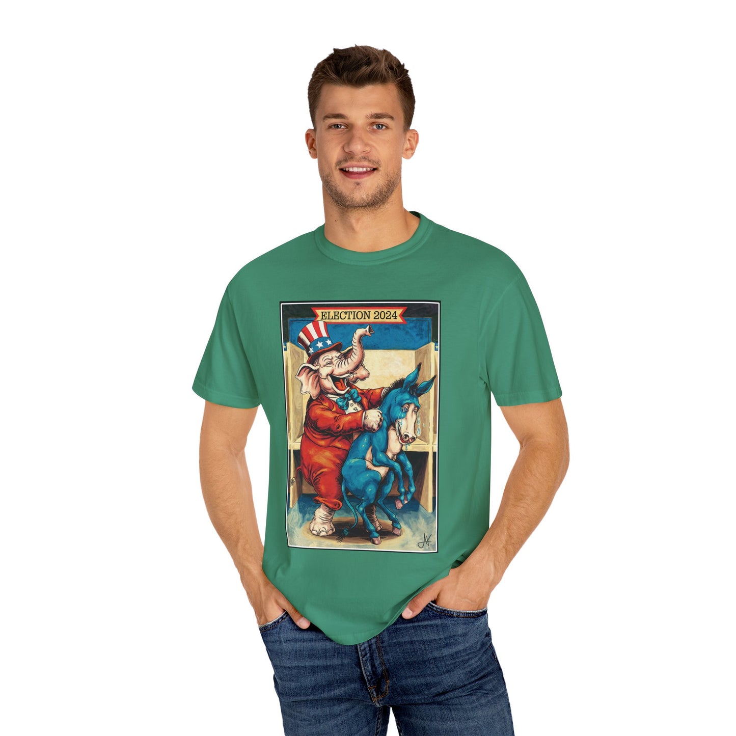 "MAGA Spanked the Donkeys 2024", Unisex T-shirt (Dark Colors)