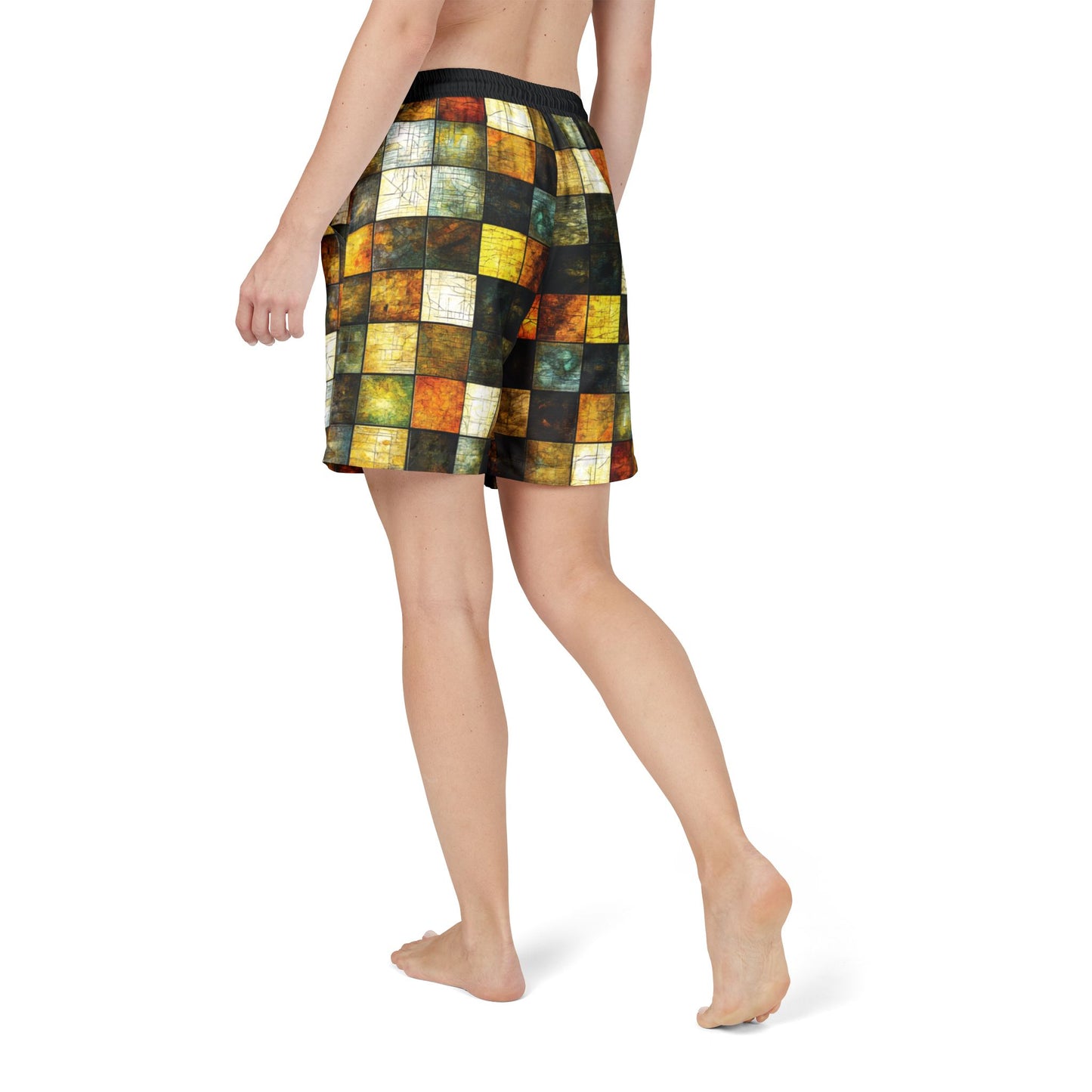 "Wood Block Pattern" #01, Swim Shorts