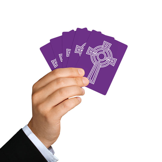 "A Simple High Cross", Christian Playing Cards (Vesper Violet)