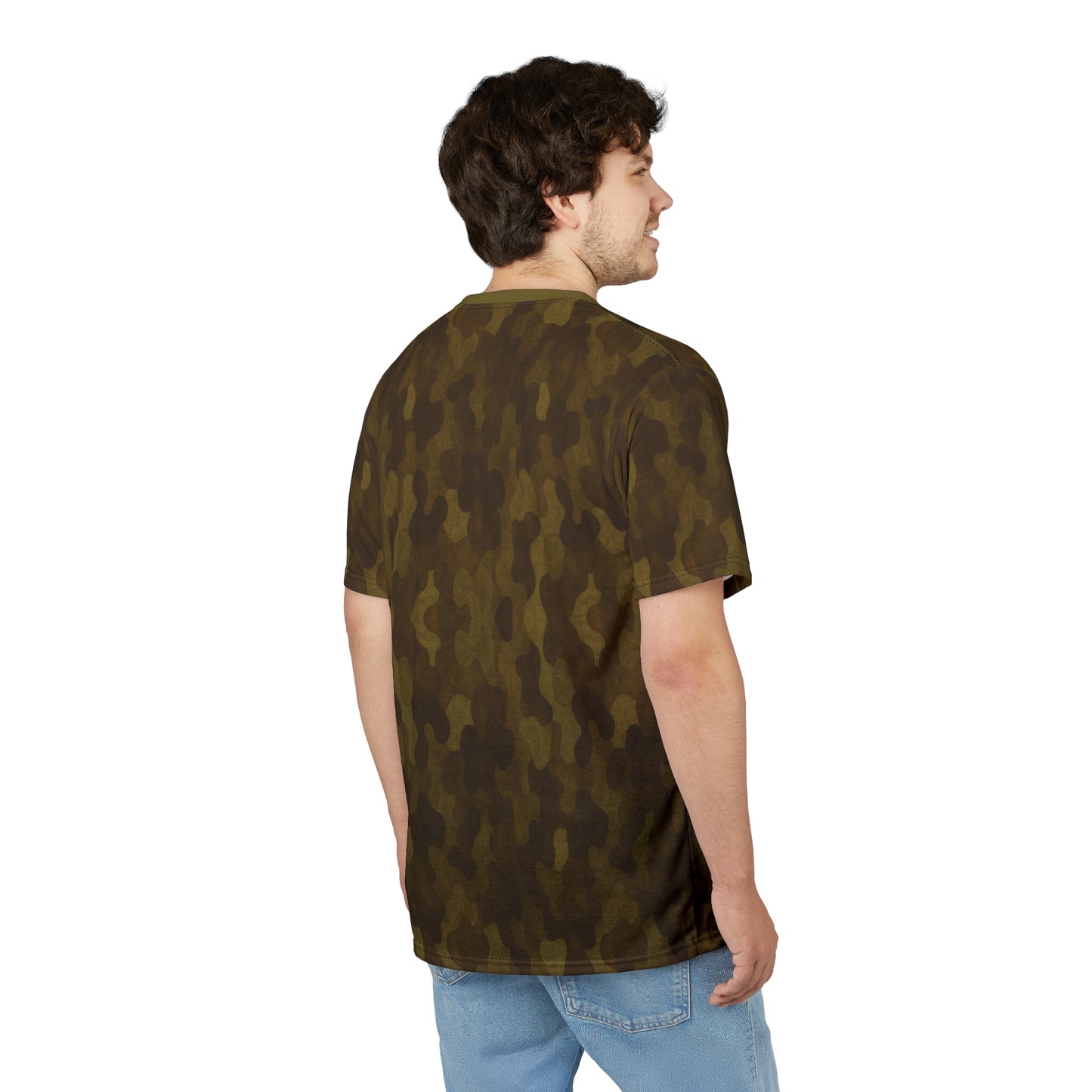 "Swamp Recon Camouflage", Unisex Tee (Bogbrush Olive Collar)