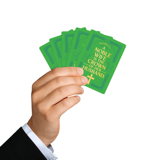 "Proverbs 12:4", Christian Playing Cards (Lime Green)