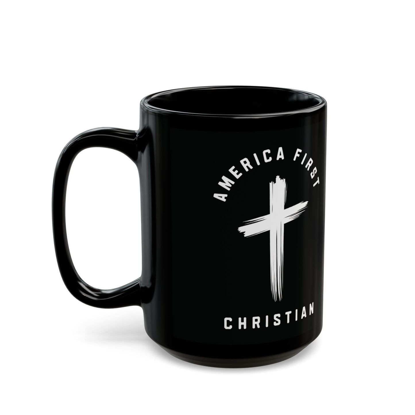 "America First Christian" #05, Black Mug (11oz & 15oz)