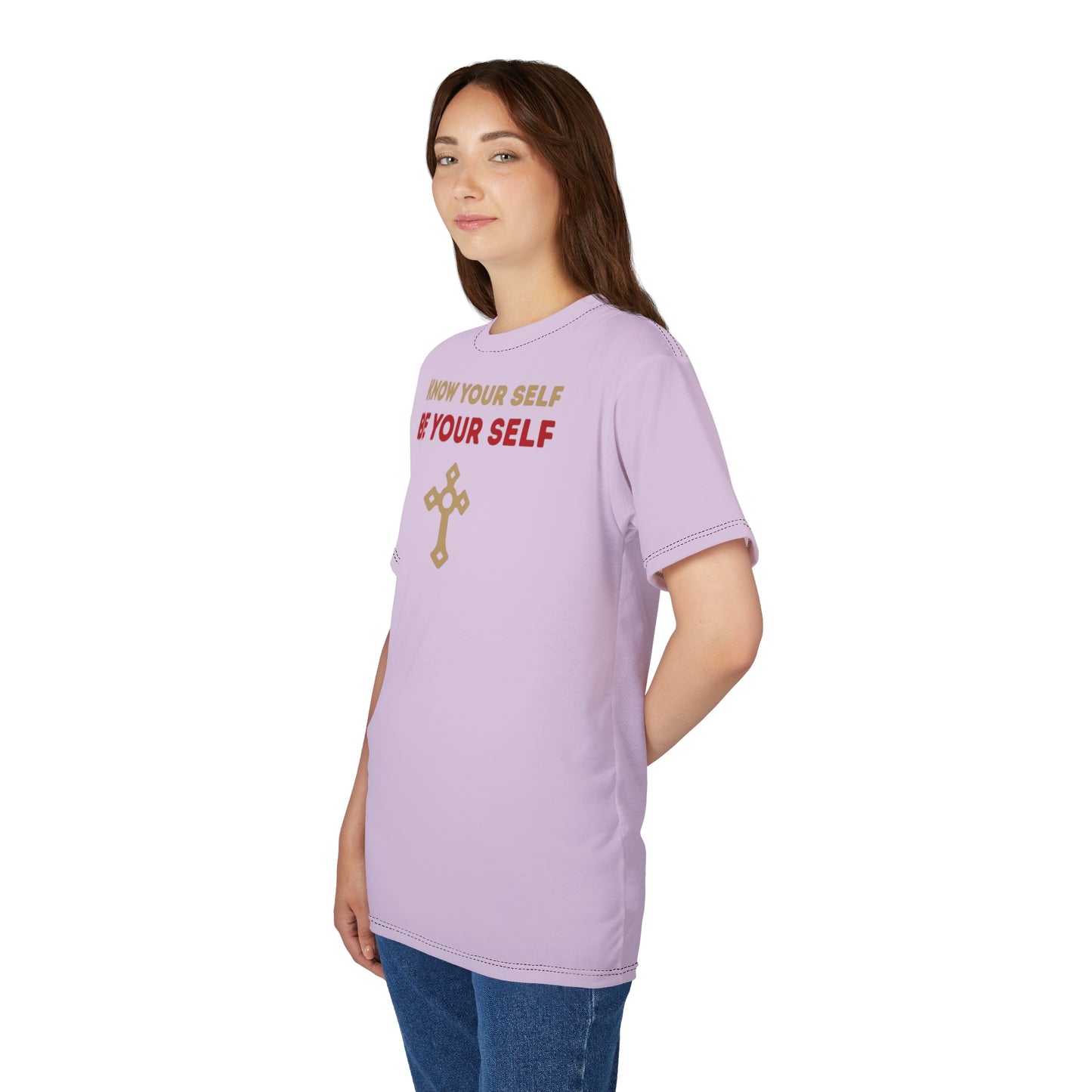 "Know Your Self", Unisex T-shirt (Floridian Blush)