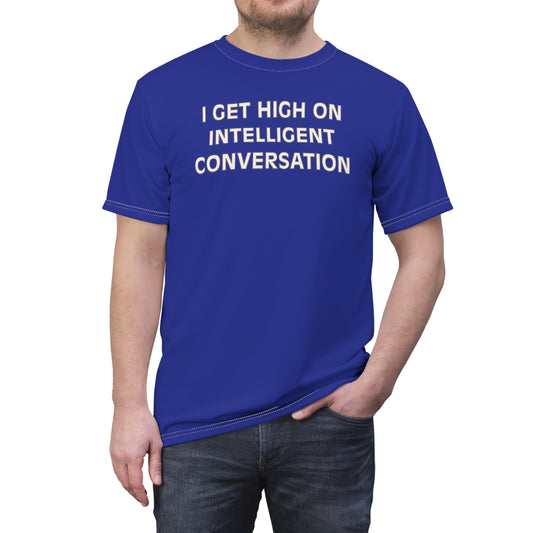 "Intelligent Conversation", Unisex T-shirt (North Star Blue)