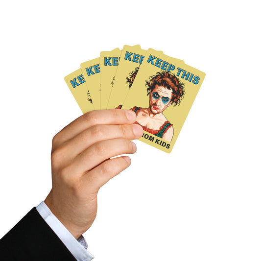 "Keep This Away from Kids", Cultural Playing Cards (Flax Yellow)