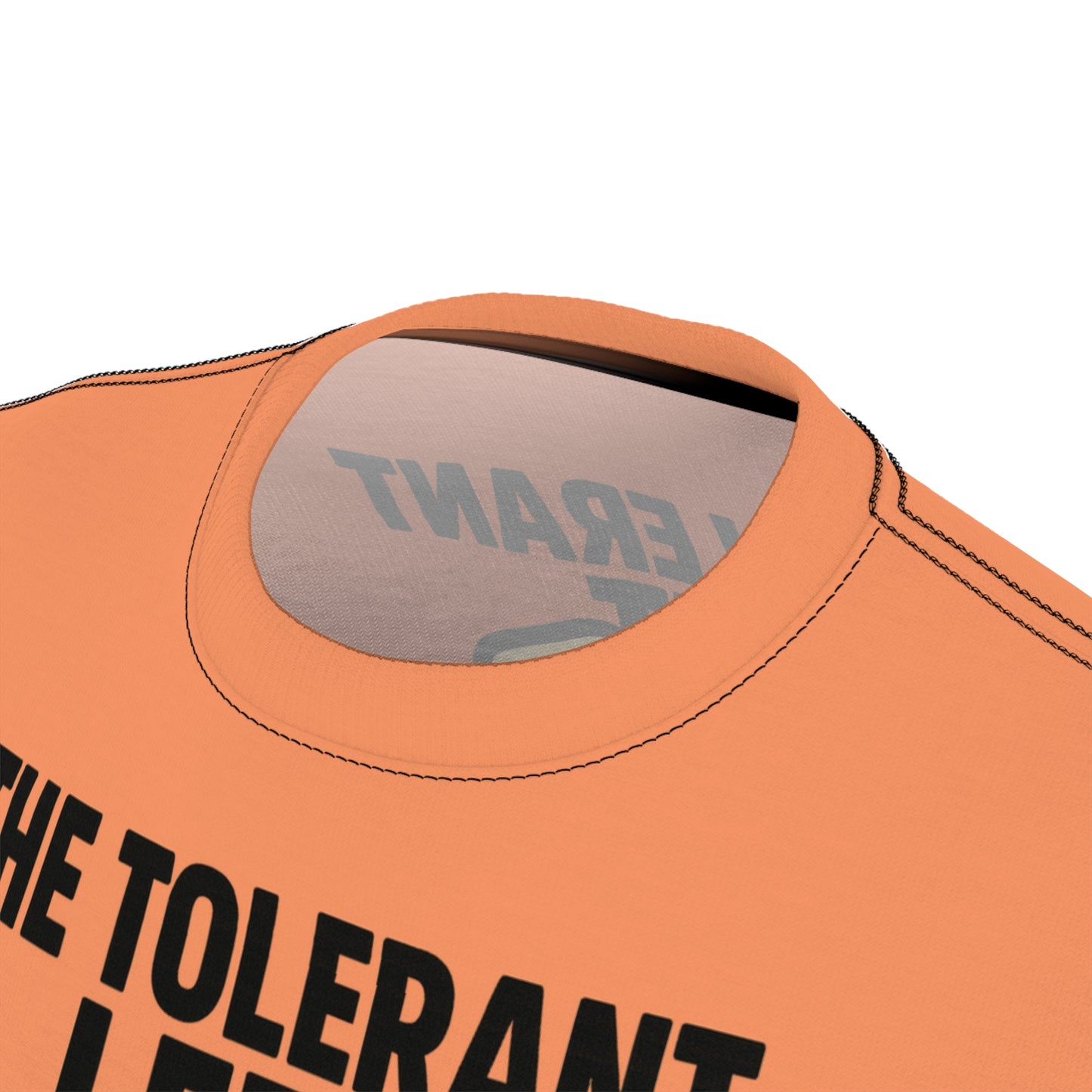 "The Tolerant Left", Unisex T-shirt (Atomic Tangerine)