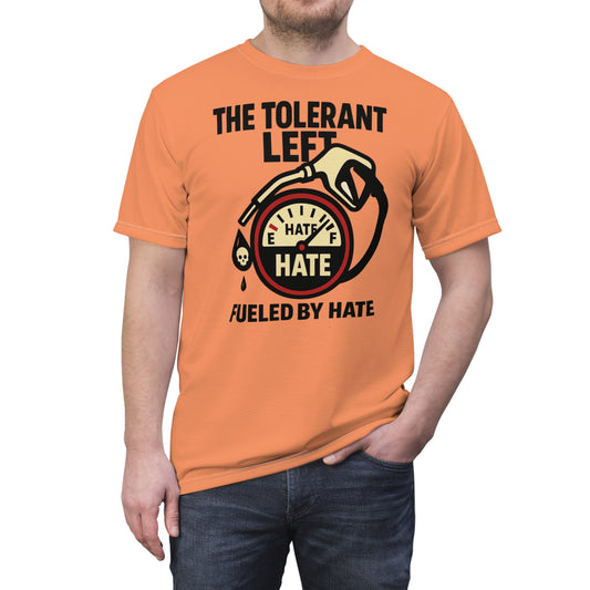 "The Tolerant Left", Unisex T-shirt (Atomic Tangerine)
