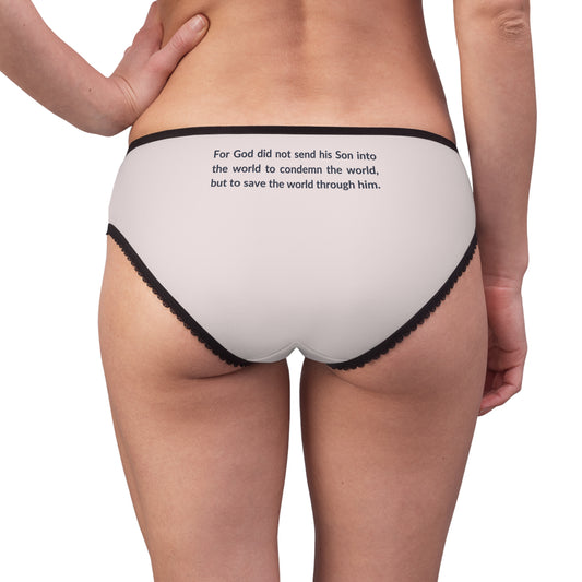 "Good News - John 3:17", Women's Briefs (Washed Pebble Grey)
