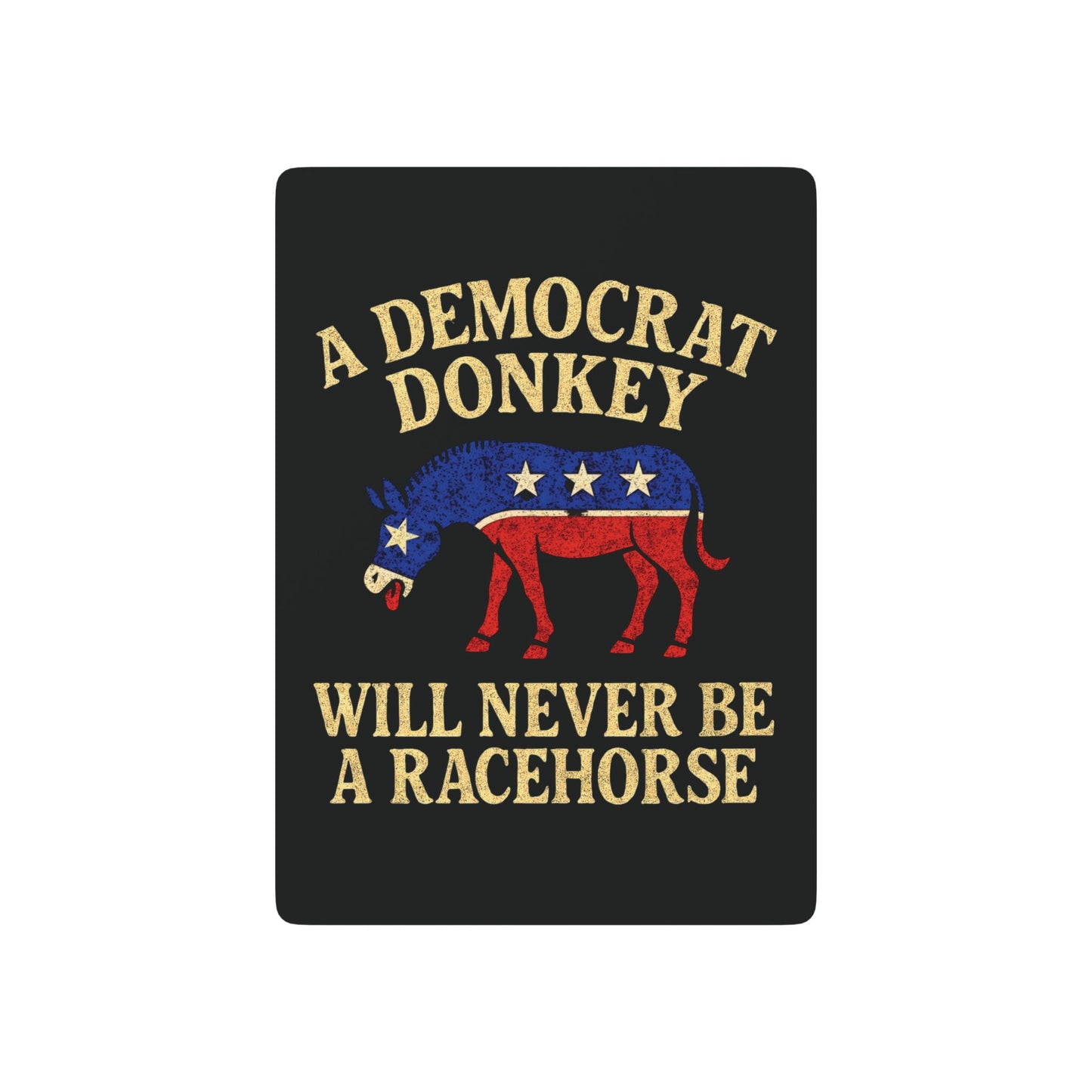 "A Democrat Donkey", Political Playing Cards (Void Black)