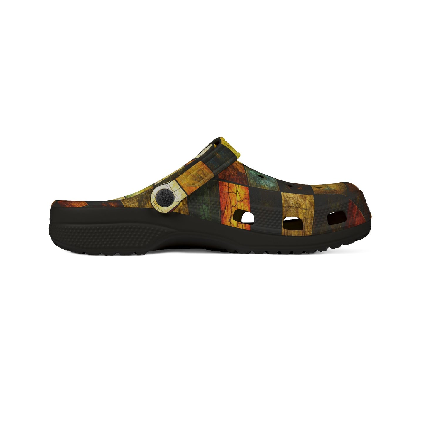 "Wood Block Pattern" #01, Foam Rubber Clogs