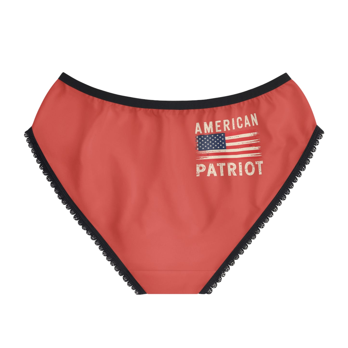 "American Patriot" with Flag #02, Women's Briefs (Carmine Pink)