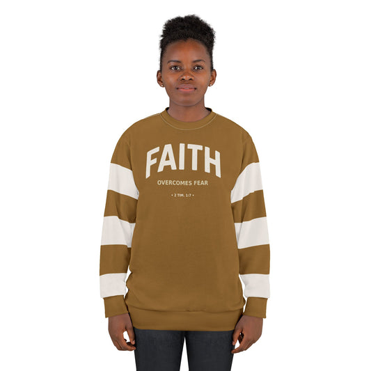 "Faith Overcomes Fear", Unisex Sweatshirt (Golden Brown)