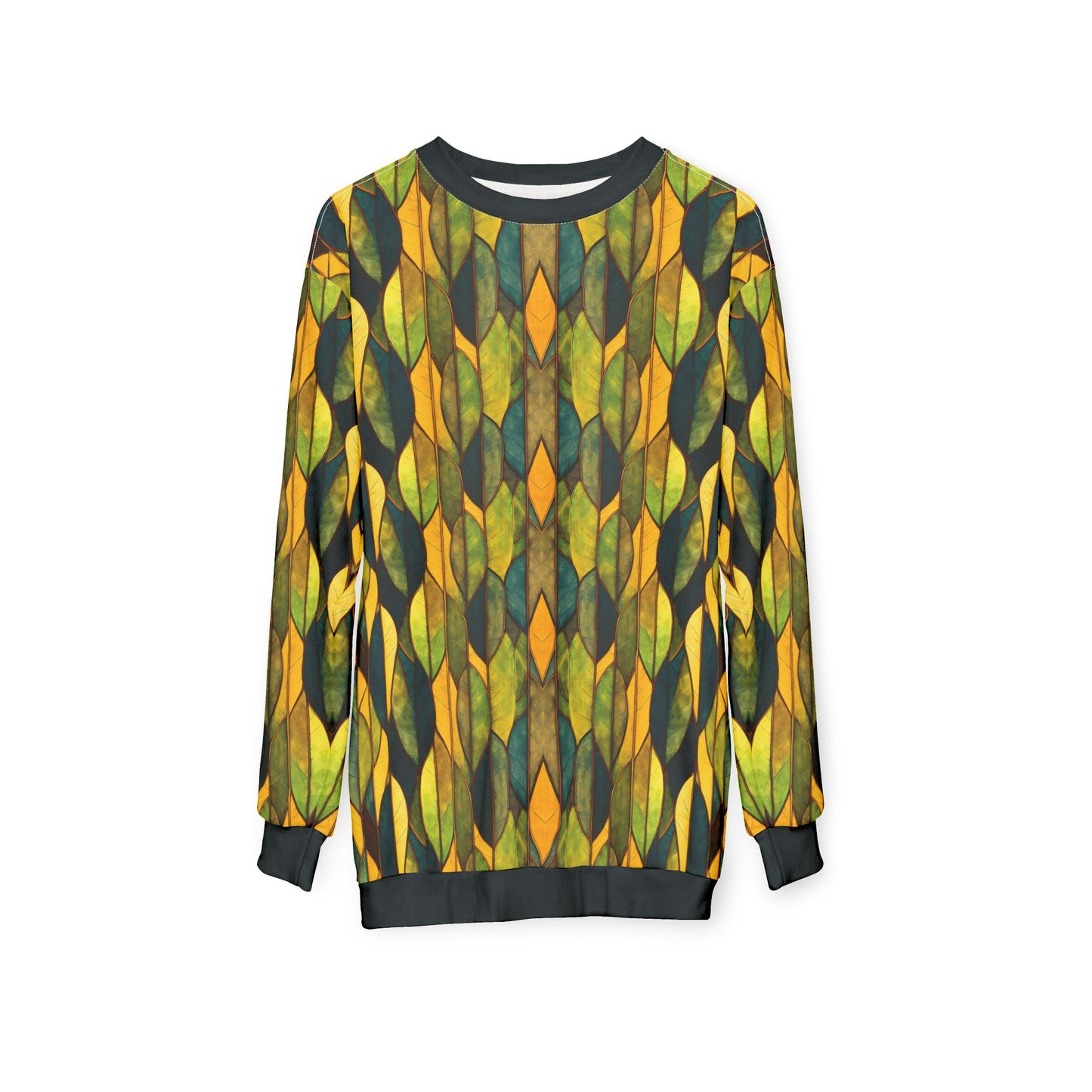 "Inner Grove", Unisex Sweatshirt (Eucalyptus Green Collar, Cuffs & Waistband)