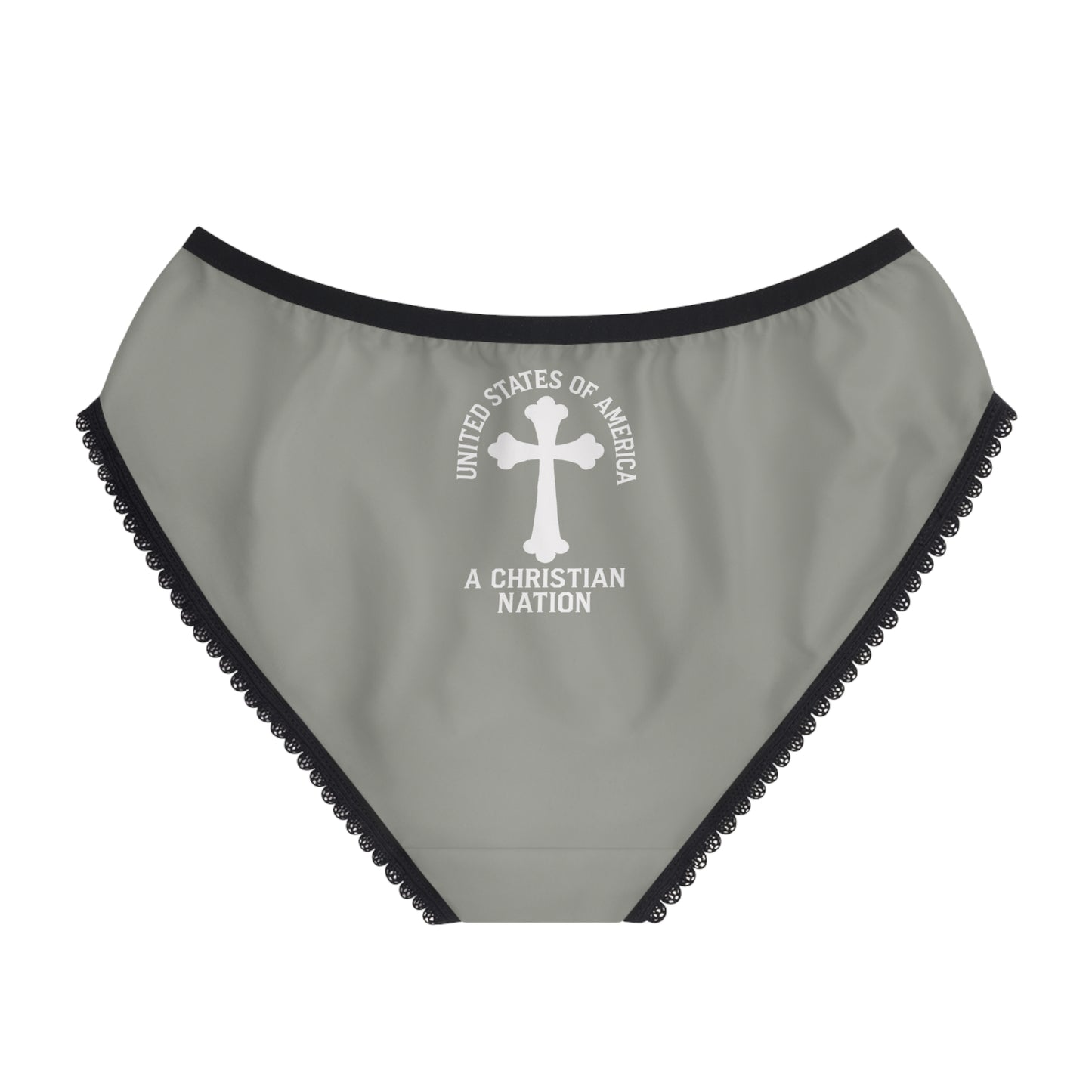 "USA - A Christian Nation" #04, Women's Briefs (Old Church Slate Grey)