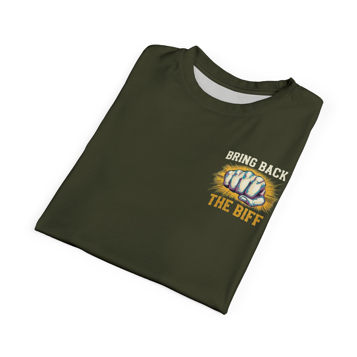 "Bring Back The Biff", Unisex T-shirt (Dark Olive Green)