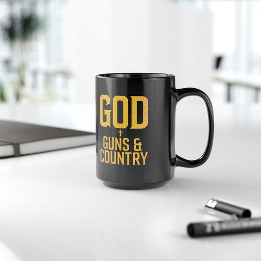 "God, Guns & Country" #02, Black Mug (11oz & 15oz)