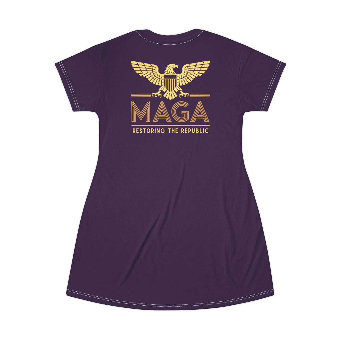 "MAGA - Restoring the Republic", T-Shirt Dress (Imperial Purple)