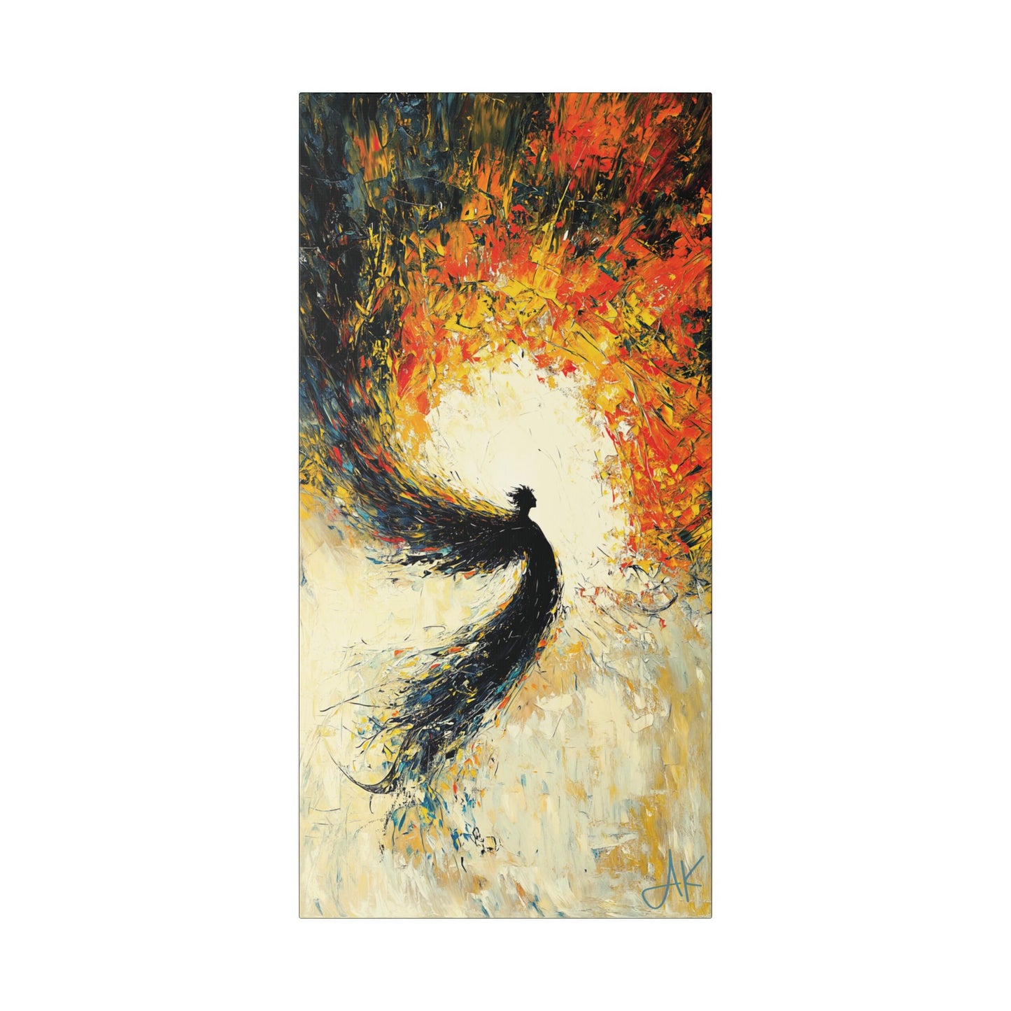 "Seraphic Aegis", Stretched Classic Canvas Fine Art Print