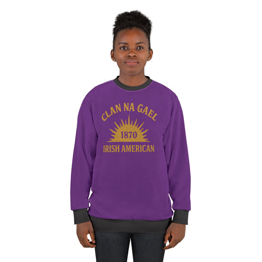 "Clan na Gael - Irish American", Unisex Sweatshirt (Vesper Violet)