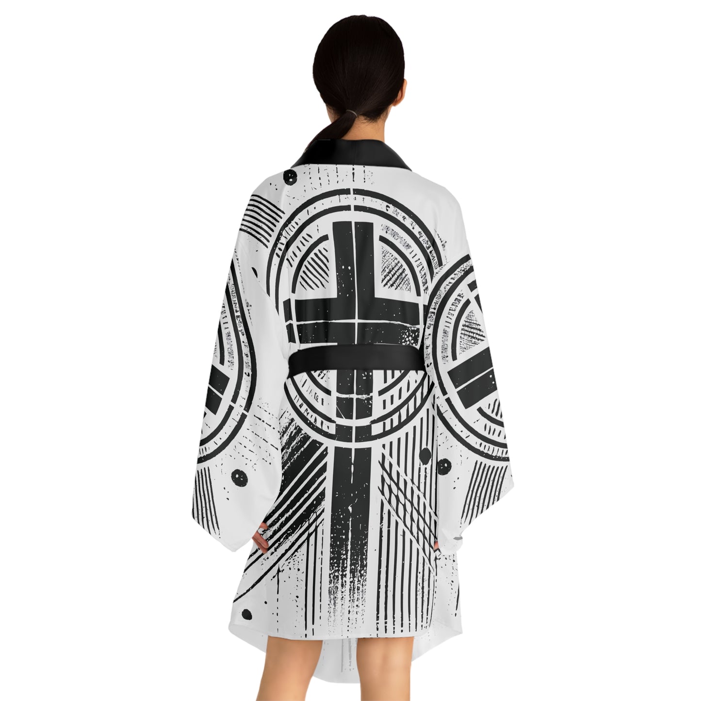 "Abstract High Cross", Long Sleeve Kimono Robe