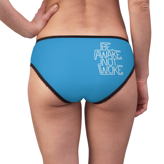 "Be Awake Not Woke" #1, Women's Briefs (Democrat Blue)