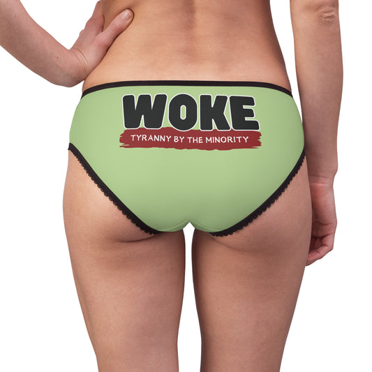 "Woke - Tyranny by the Minority", Women's Briefs (Menthol Green)