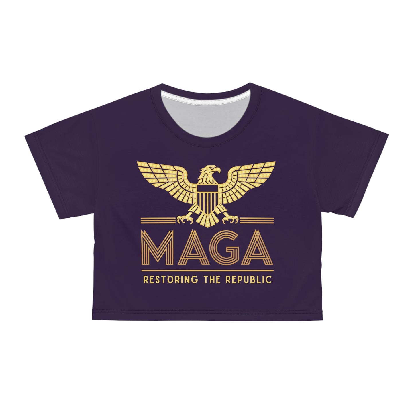 "MAGA - Restoring the Republic", Crop Tee (Academic Purple)