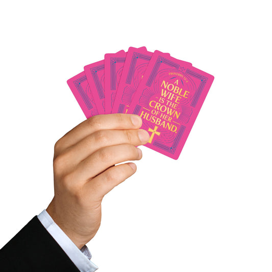 "Proverbs 12:4", Christian Playing Cards (Hot Pink)