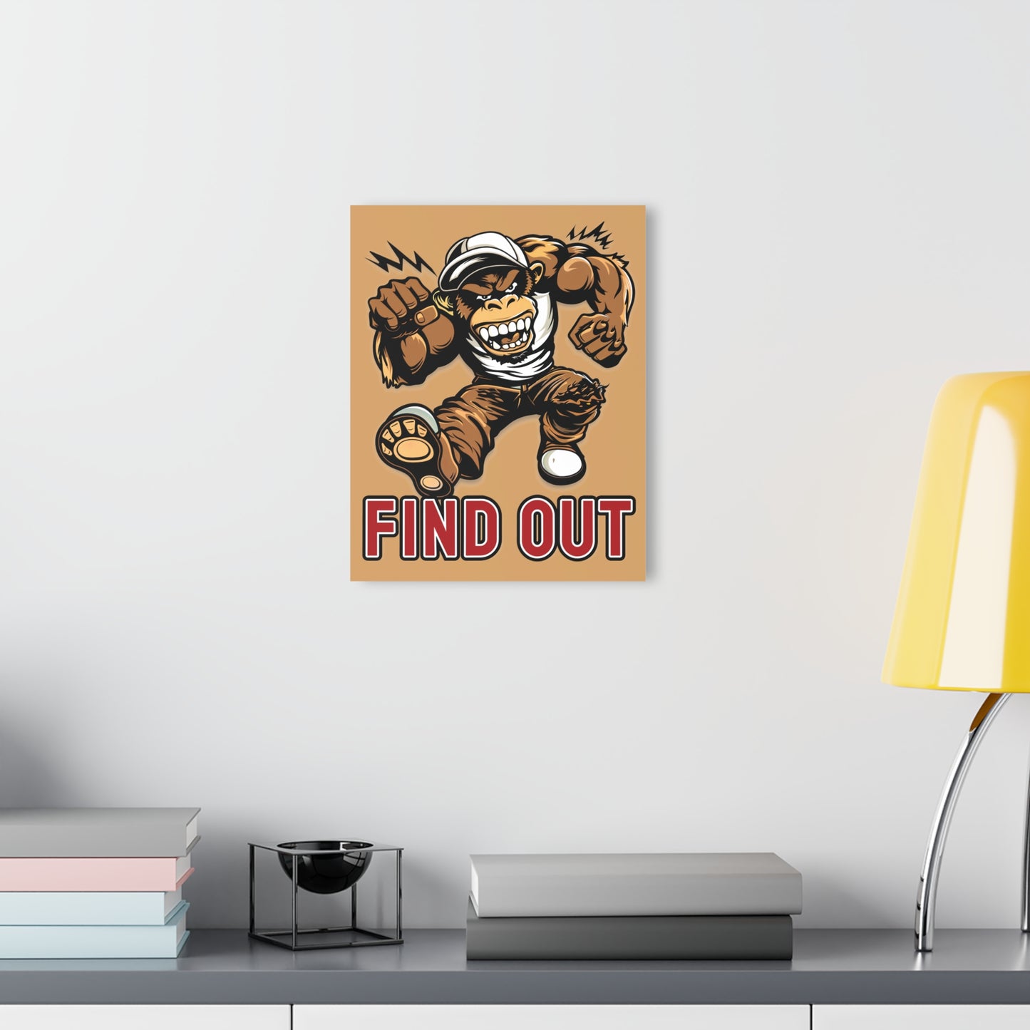 "Find Out", Acrylic Wall Prints (French Cleat Hanging) (Camel Brown)