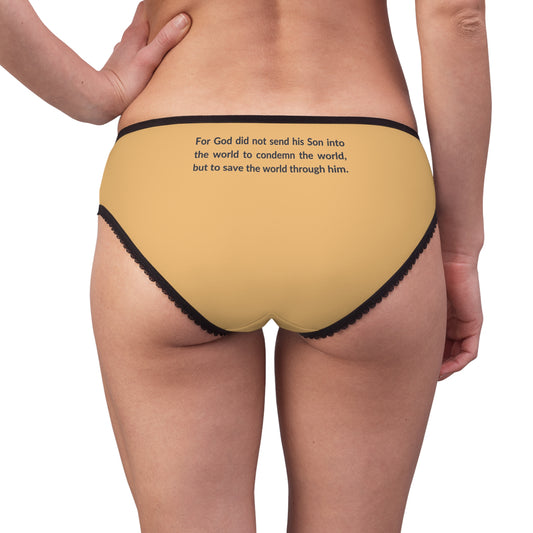 "Good News - John 3:17", Women's Briefs (Topaz Orange)