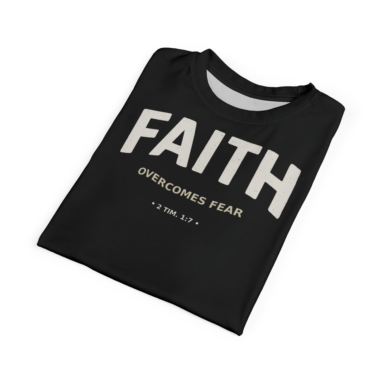 "Faith Overcomes Fear", Unisex Tee (Moonless Black)
